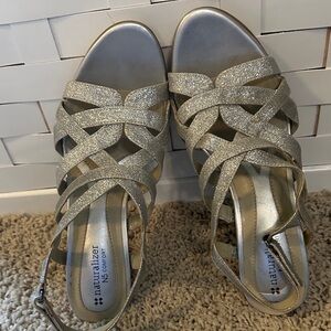 Naturalizer Women's Glittery Silver Sandals